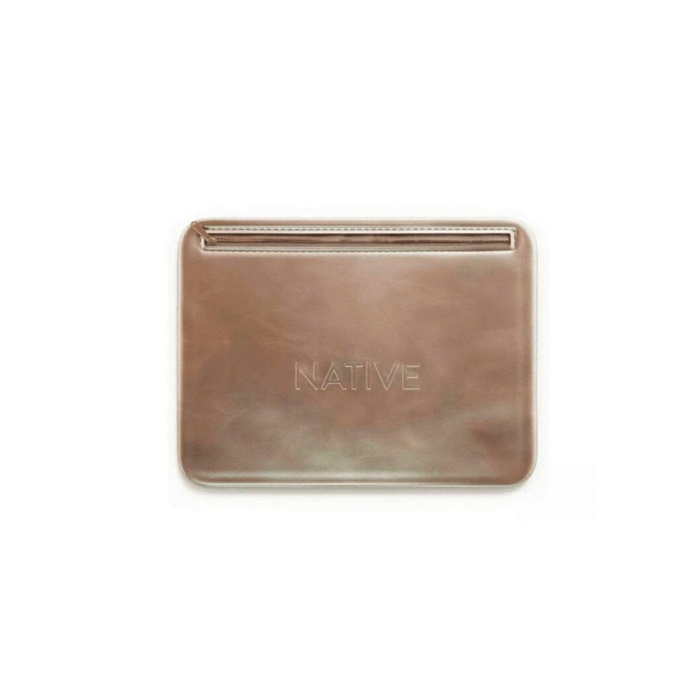 2 Cosmetic Bag NATIVE Travel Gold‎ Metallic Cosmetic Make up Bag 9 x 7 in